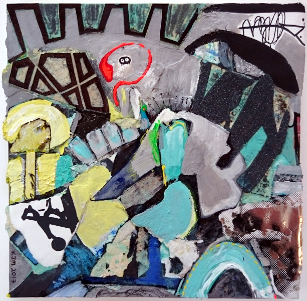 Spidrax - Art work in mixed media on card by Kirsten Mortimer